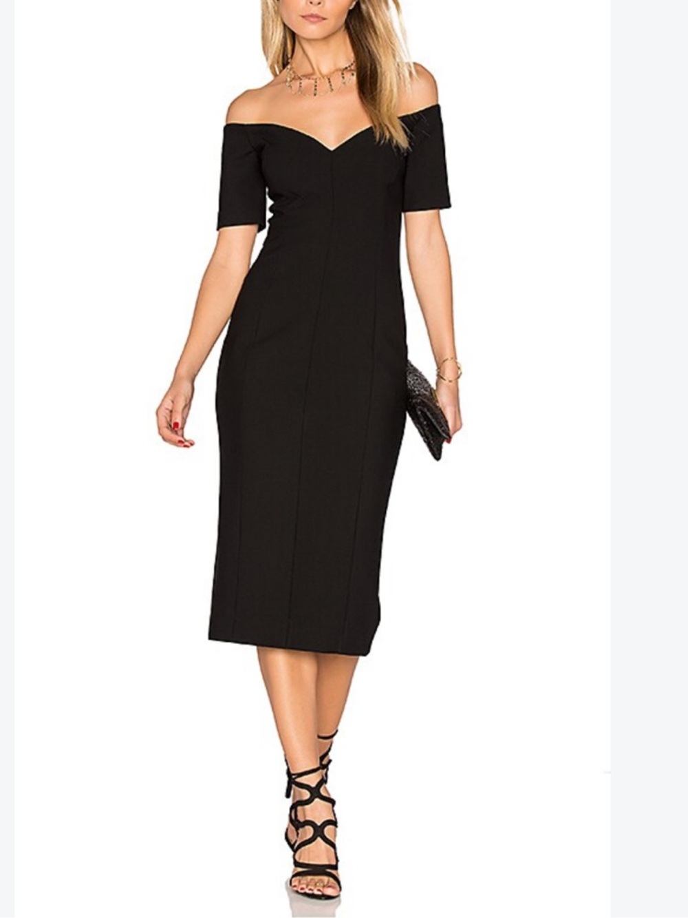 Cinq A Sept Birch Dress Off The Shoulder in Black Size 4